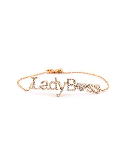 BRACCIALE IN ORO ROSA 18KT CON DIAMANTI SCRITTA LADY BOSS