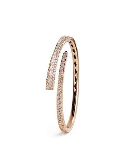 BRACCIALE CRIVELLI LIKE CONTRARIE' SLIM FULL PAVE' IN ORO ROSA 18KT CON DIAMANTI