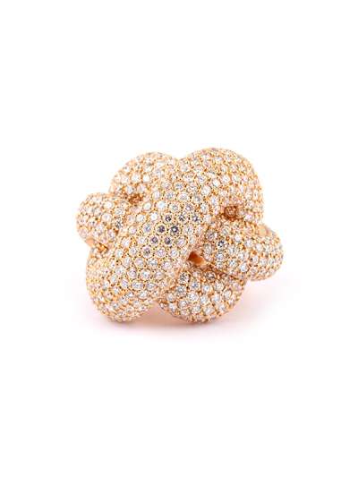 ANELLO IN ORO ROSA 18KT DOPPIO INCROCIO CON DIAMANTI