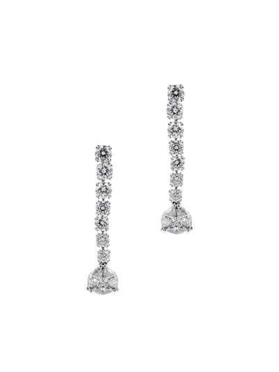 ORECCHINI IN ORO BIANCO 18KT CON DIAMANTI TAGLIO MULTIPLO