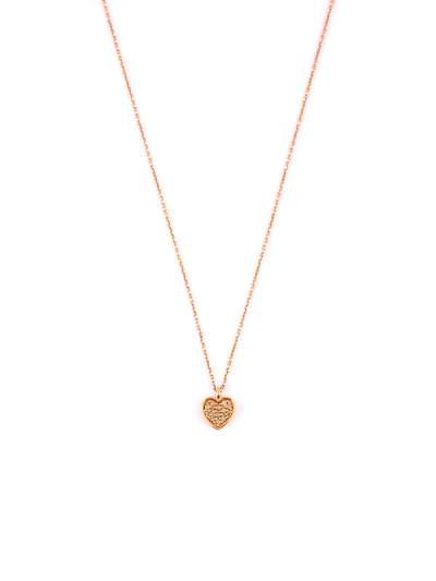 GIROCOLLO IN ORO ROSA 18KT CUORE CON DIAMANTI BROWN