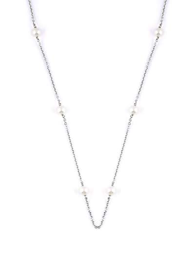 GIROCOLLO IN ORO BIANCO 18KT CON PERLE