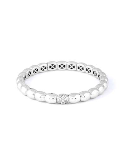BRACCIALE ELASTICO ADAMAS IN ORO BIANCO 18KT CON DIAMANTI