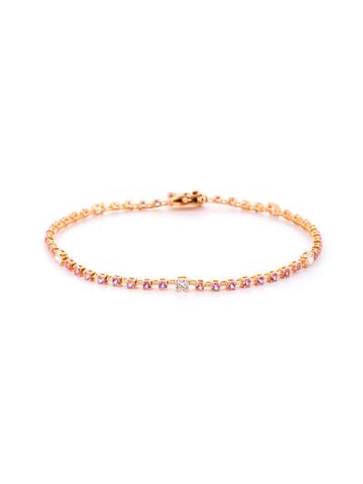 BRACCIALE IN ORO ROSA 18KT CON DIAMANTI E ZAFFIRI ROSA