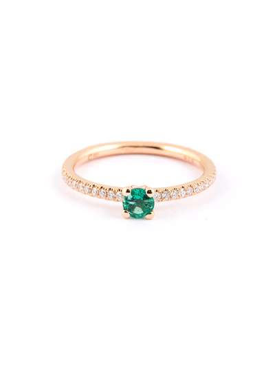 FEDINA ETERNELLE IN ORO ROSA 18KT CON DIAMANTI E SMERALDO CENTRALE