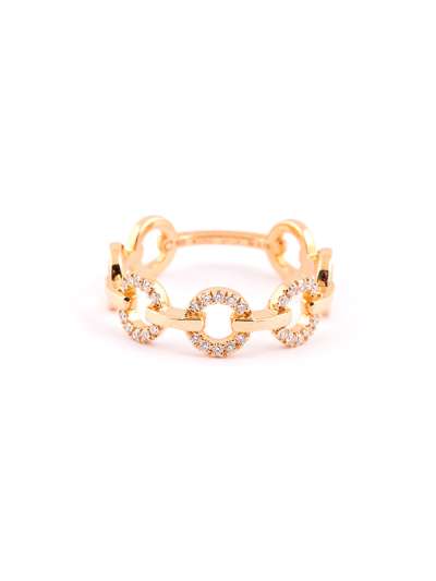 ANELLO IN ORO ROSA 18KT CERCHI CON DIAMANTI BIANCHI