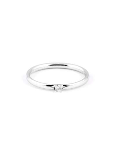 ANELLO IN ORO BIANCO 18KT CON DIAMANTE SOLITARIO