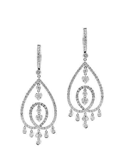 ORECCHINI IN ORO BIANCO 18KT GOCCE CON DIAMANTI BIANCHI