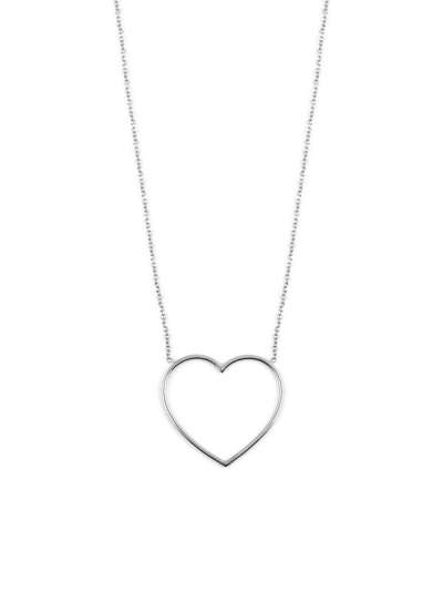 GIROCOLLO CON CUORE MEDIO VUOTO IN ORO BIANCO 18KT