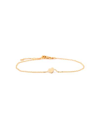 BRACCIALE CON CUORE PIENO PICCOLO IN ORO GIALLO 18KT