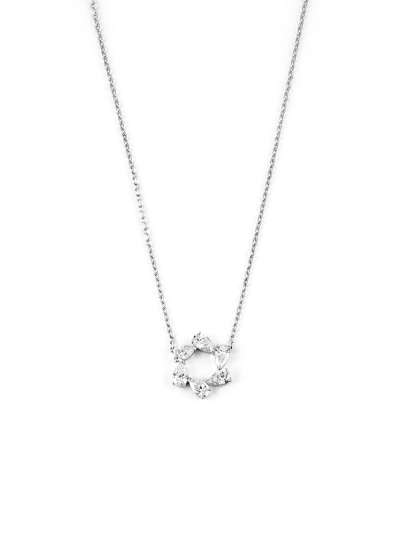 GIROCOLLO IN ORO BIANCO 18KT STELLA CON DIAMANTI TAGLIO GOCCIA