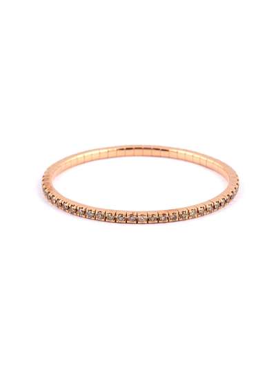 BRACCIALE TENNIS ELASTICO IN ORO ROSA 18KT CON DIAMANTI BROWN