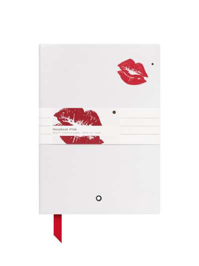 BLOCCO NOTE MONTBLANC 146 LADIES EDITION MONROE IN PELLE BIANCA A RIGHE ID. 116486