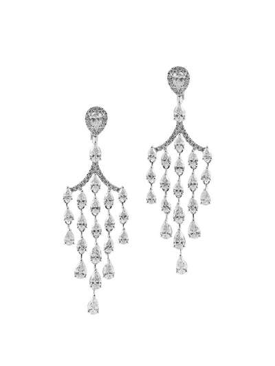 ORECCHINI IN ORO BIANCO 18KT GOCCINE E DIAMANTI BIANCHI