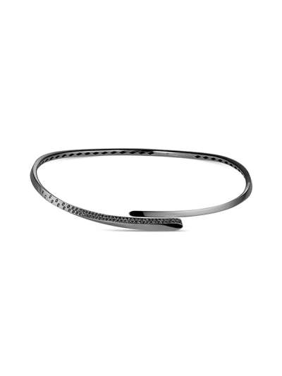 GIROCOLLO CRIVELLI LIKE CONTRARIE' SLIM IN ORO BIANCO BRUNITO BLACK TIE 18KT CON DIAMANTI NERI