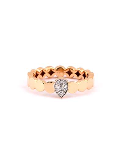 ANELLO IN ORO ROSA 18KT SFERE E DIAMANTI