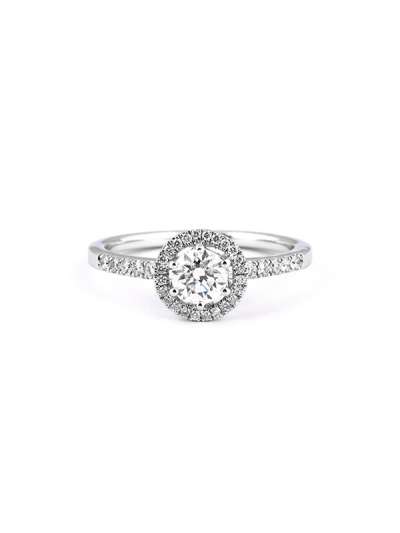 ANELLO IN ORO BIANCO 18KT CON DIAMANTE E DIAMANTI