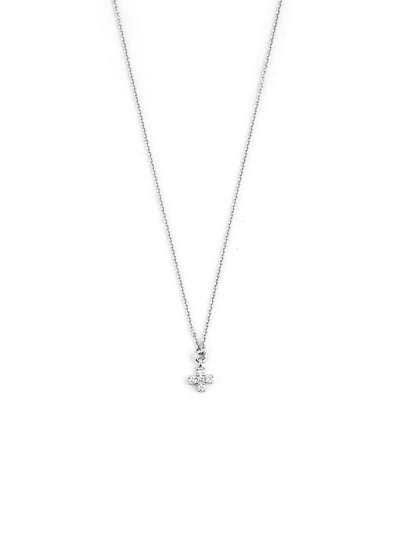 GIROCOLLO IN ORO BIANCO 18KT CROCE CON DIAMANTI