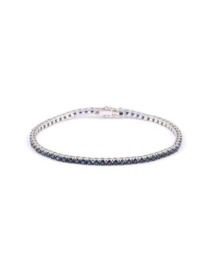 BRACCIALE TENNIS IN ORO BIANCO 18KT CON ZAFFIRI BLU