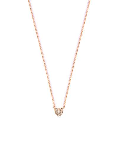 GIROCOLLO IN ORO ROSA 18KT CUORE CON PAVE' DI DIAMANTI