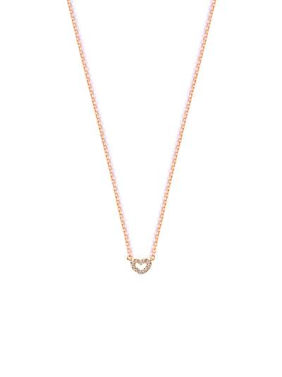 GIROCOLLO IN ORO ROSA 18KT CUORE VUOTO DI DIAMANTI