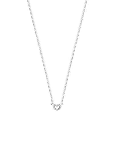 GIROCOLLO IN ORO BIANCO 18KT CUORE VUOTO CON DIAMANTI