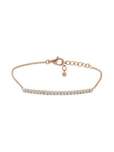 BRACCIALE IN ORO ROSA 18KT BARRETTA CON DIAMANTI