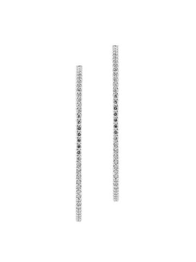 ORECCHINI A CERCHIO IN ORO BIANCO 18KT CON DIAMANTI