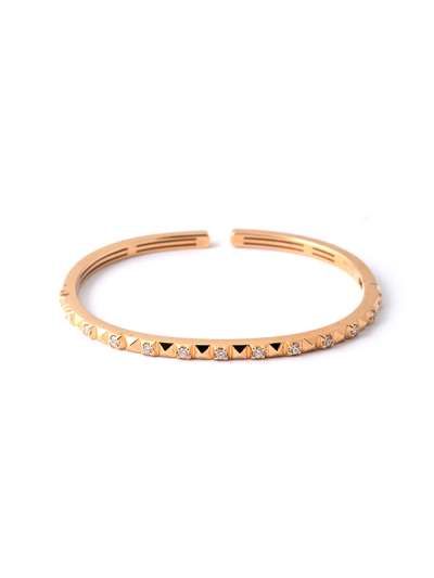 BRACCIALE RIGIDO IN ORO ROSA 18KT CON BORCHIE E DIAMANTI