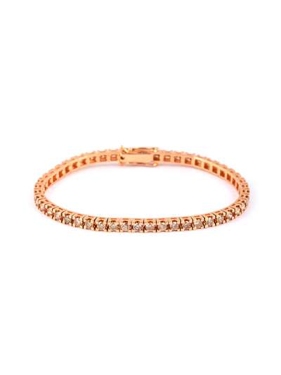 BRACCIALE TENNIS IN ORO ROSA 18KT CON DIAMANTI BROWN