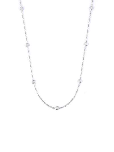 GIROCOLLO ROSARIO IN ORO BIANCO 18KT CON 11 DIAMANTI