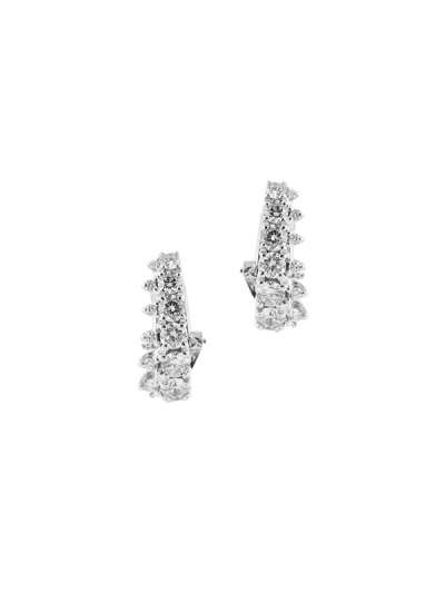 ORECCHINI MONACHELLA IN ORO BIANCO 18KT CON DIAMANTI A SCALARE