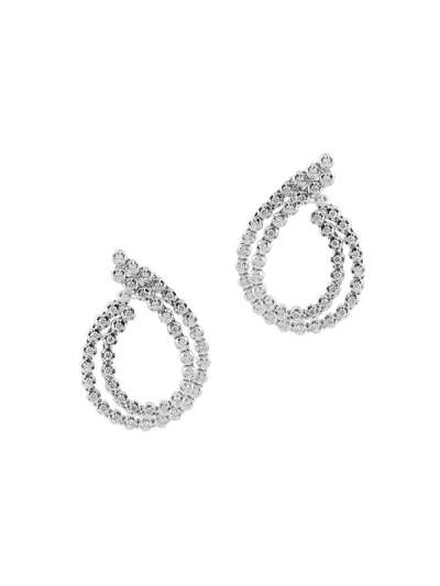 ORECCHINI GOCCIA IN ORO BIANCO 18KT CON DIAMANTI