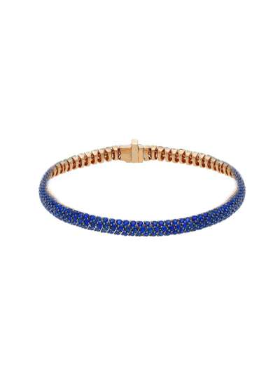 BRACCIALE SNAKE IN ORO ROSA 18KT CON PAVE' DI ZAFFIRI BLU