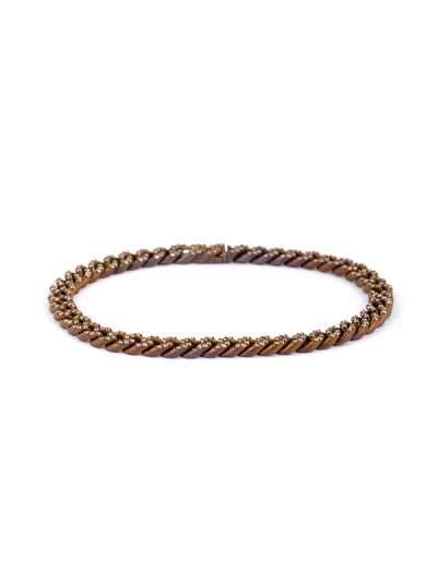 BRACCIALE GROUMETTE IN TITANIO SABBIATO COFFEE CON DIAMANTI BROWN