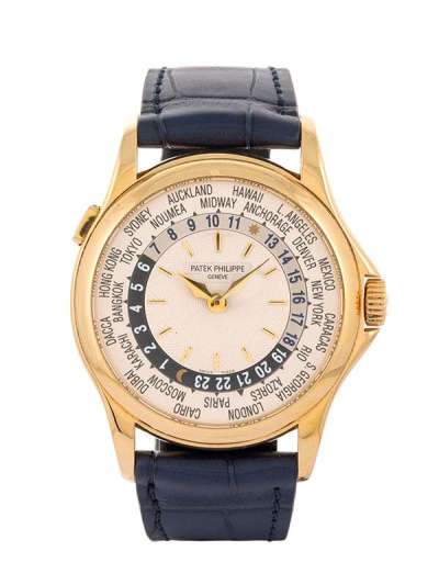 PATEK PHILIPPE WORLD TIME ORE DEL MONDO CON ESTRATTO 2018 37MM IN ORO GIALLO 18KT REF. 5110J