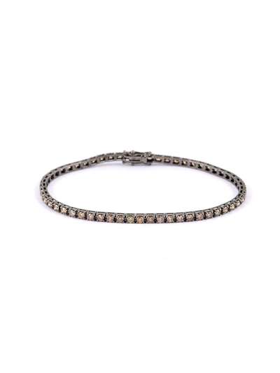 BRACCIALE IN ORO BIANCO BRUNITO 18KT CON DIAMANTI BROWN
