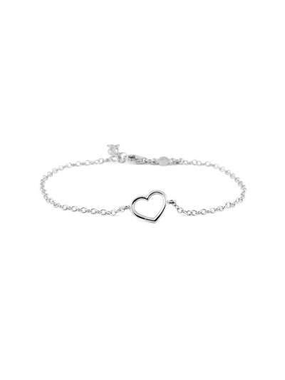 BRACCIALE IN ORO BIANCO 18KT CUORE VUOTO