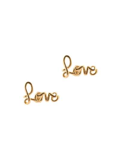 ORECCHINI LOBO IN ORO GIALLO 18KT SCRITTA LOVE