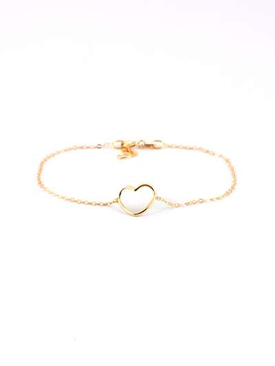 BRACCIALE IN ORO GIALLO 18KT CUORE VUOTO