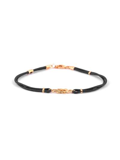 BRACCIALE CORDINO CON INFINITO IN ORO BIANCO 18KT