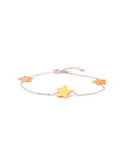 BRACCIALE INORO BIANCO 18KT CON TRE STELLE PIENE IN ORO ROSA 18KT