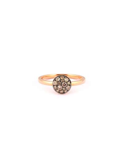 ANELLO IN ORO ROSA 18KT CON PAVE' DI DIAMANTI BROWN