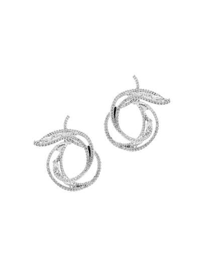 ORECCHINI INTRECCIO IN ORO BIANCO 18KT CON DIAMANTI