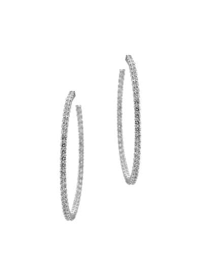 ORECCHINI CERCHIO IN ORO BIANCO 18KT CON DIAMANTI