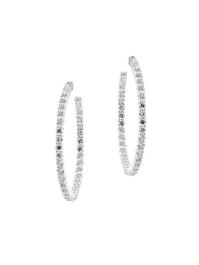 ORECCHINI CERCHIO IN ORO BIANCO 18KT CON DIAMANTI