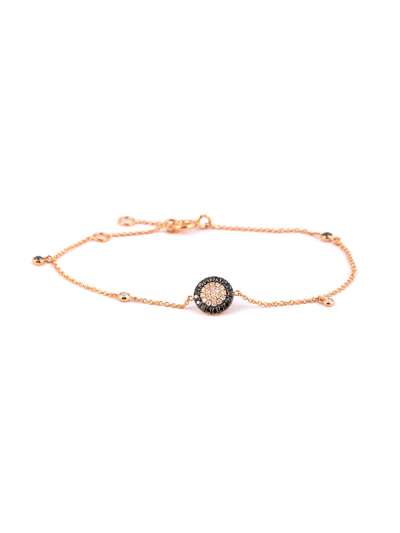 BRACCIALE IN ORO ROSA 18KT TONDO CON DIAMANTI BIANCHI E NERI