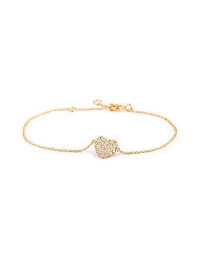 BRACCIALE IN ORO GIALLO 18KT CUORE CON DIAMANTI