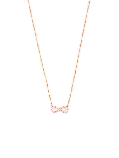 GIROCOLLO IN ORO ROSA 18KT INFINITO CON DIAMANTI