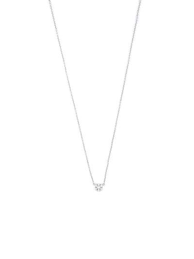 GIROCOLLO IN ORO BIANCO 18KT FIORE CON DIAMANTI